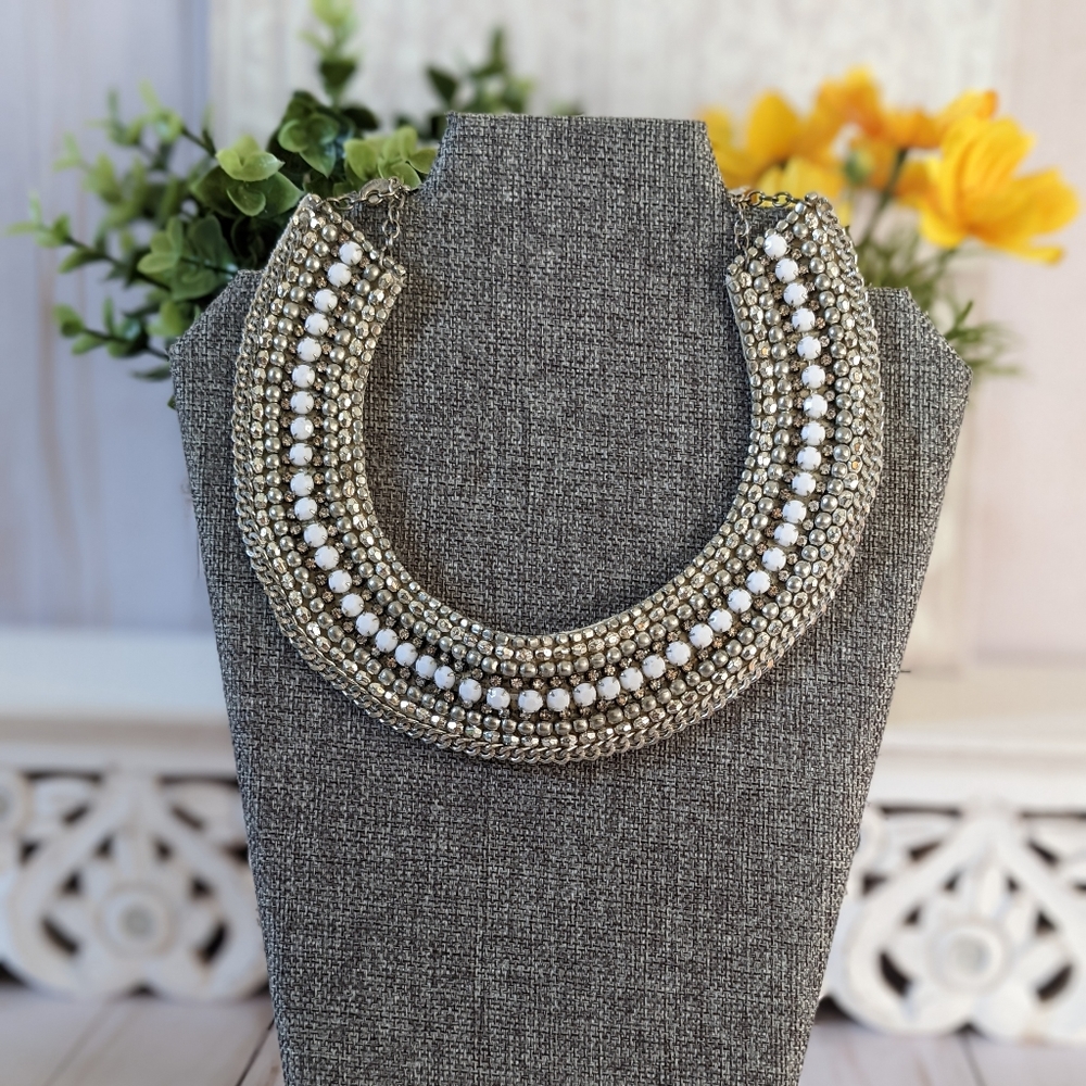 Chico's Studded Bib Statement Necklace